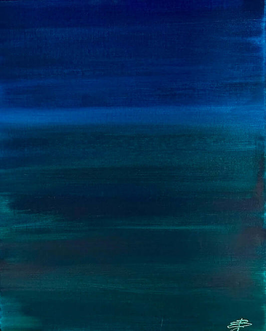 Shades of The Sea - Original watercolor painting on panel