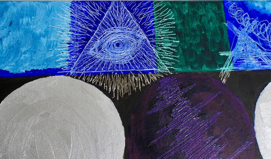 Detail of Cuius Veritas by Ewa Borin featuring the All-Seeing Eye